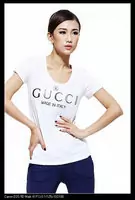 t-shirt gucci mujer populaire short sleeve cotton s line white